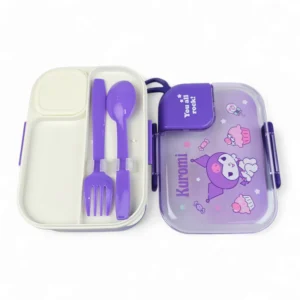 Two Compartment Stainless Steel Lunch Box with Cute Characters
