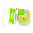 Lunch Box with Spoon and Mini Sauce Container for School Meals