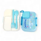 Lunch Box with Spoon and Mini Sauce Container for School Meals