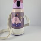 Pink Dinosaur Print Sipper Water Bottle for Toddlers