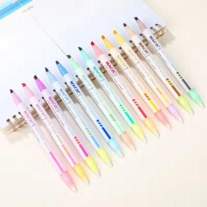 Magic color-changing highlighter pen set – 12 dual-tip markers