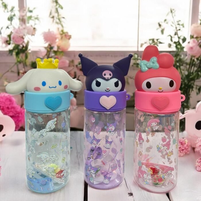 500ml Kuromi Water Bottle Pink Color for School