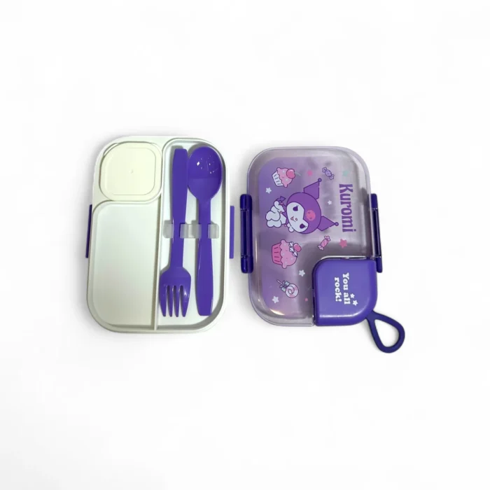 Lunch Box with Spoon and Mini Sauce Container for School Meals