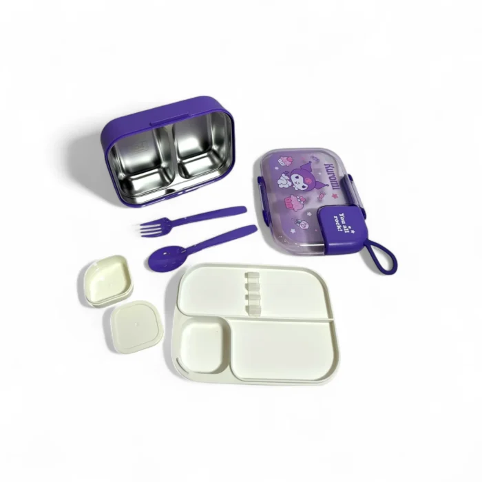 HY-023 Hello Kitty Kuromi Dino Cinnamoroll Steel Lunch Box