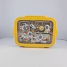 Green Stainless Steel Lunch Box with 3 Compartments for Kids