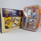 Orange Kids Lunch Box with Handle and Stainless Steel Interior