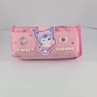 KUKURO pink pencil pouch with double zip for girls