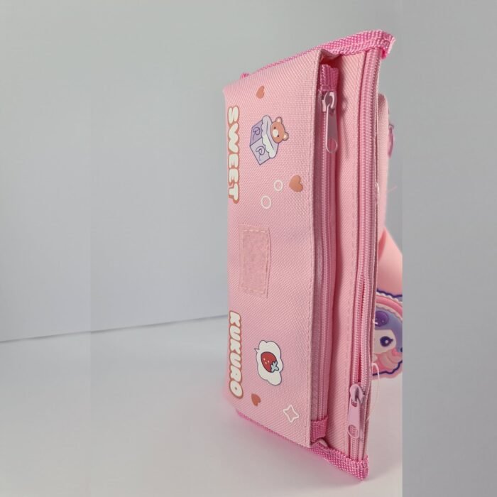 Purple and yellow KUKURO pouch with soft design