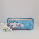 Sky blue and pink Cinnamoroll pencil pouch for kids