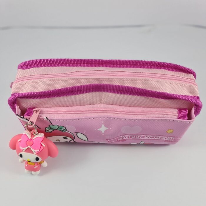 Pink and blue double zip pouch for girls
