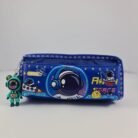 Close-up of Spiderman pouch with attached keychain