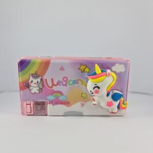 Unicorn Pencil Box with Built-in Sharpener for Kids