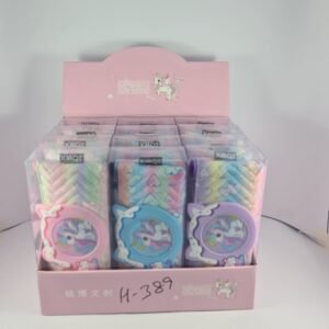 Multi-Color Pouch with Circular Unicorn Print