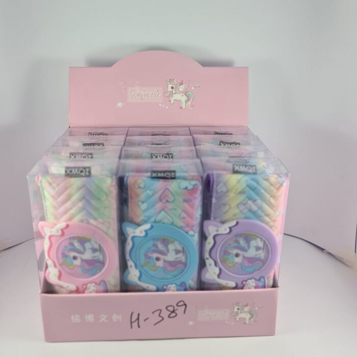 Multi-Color Pouch with Circular Unicorn Print