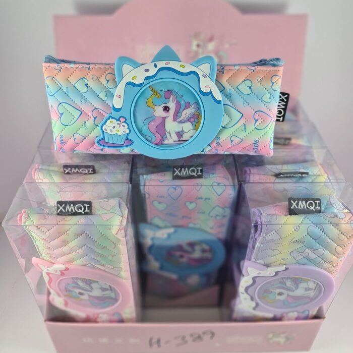 Stationery Pouch with Circular Unicorn Design