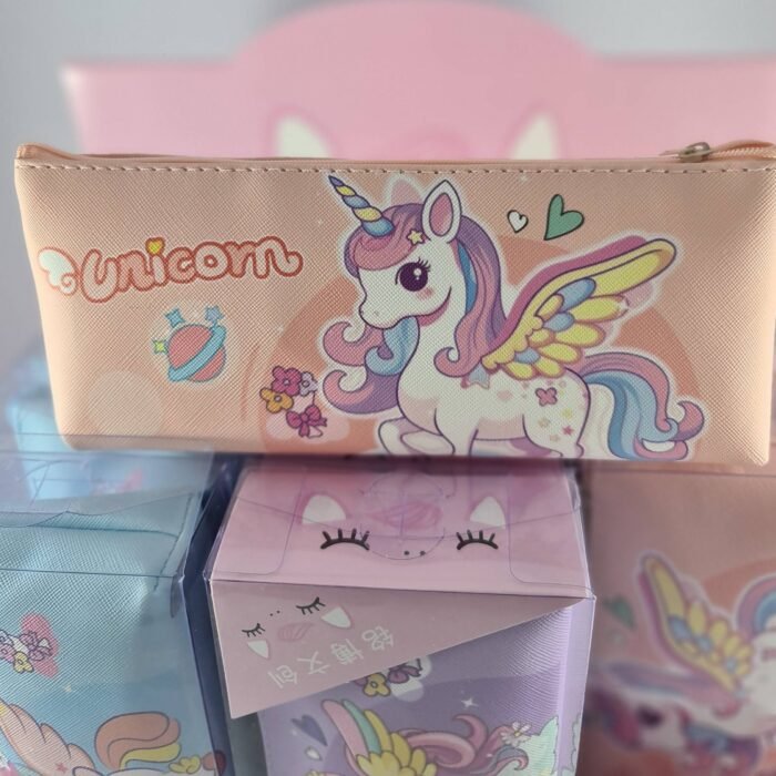 Durable Pink, Blue and Purple Unicorn Opaque Pouches