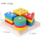 Wooden Geometric Shape Sorter Puzzle – Montessori Learning Toy for Toddlers