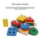 Montessori Wooden Stacking Block Puzzle Board – Educational Shape Sorter Toy for Kids