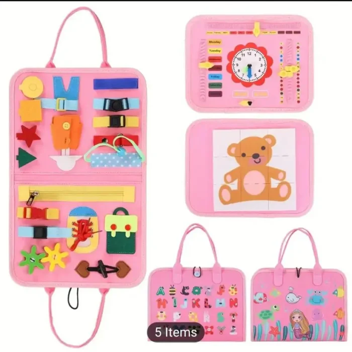 Montessori Busy Book with Buttons and Zippers