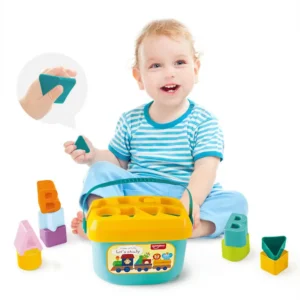 Baby learning cube with colorful shape sorter and alphabet blocks