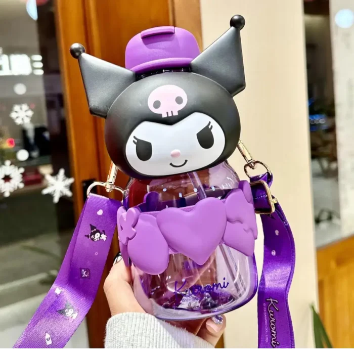 Colourful Minds Kids Cartoon Water Bottle with Shoulder Strap